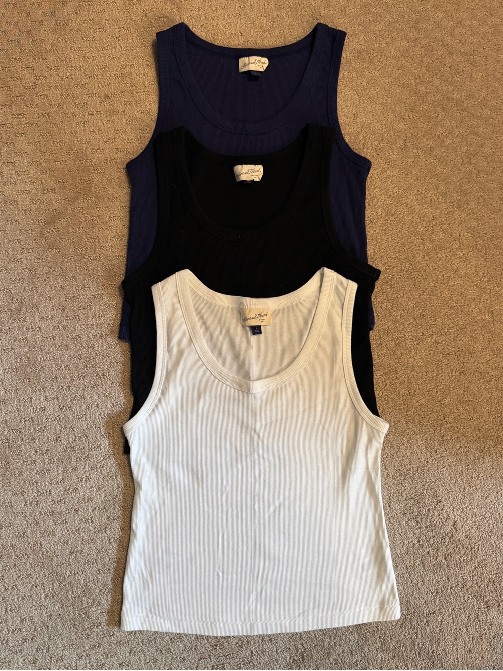3-Pack Women’s Ribbed Tanks